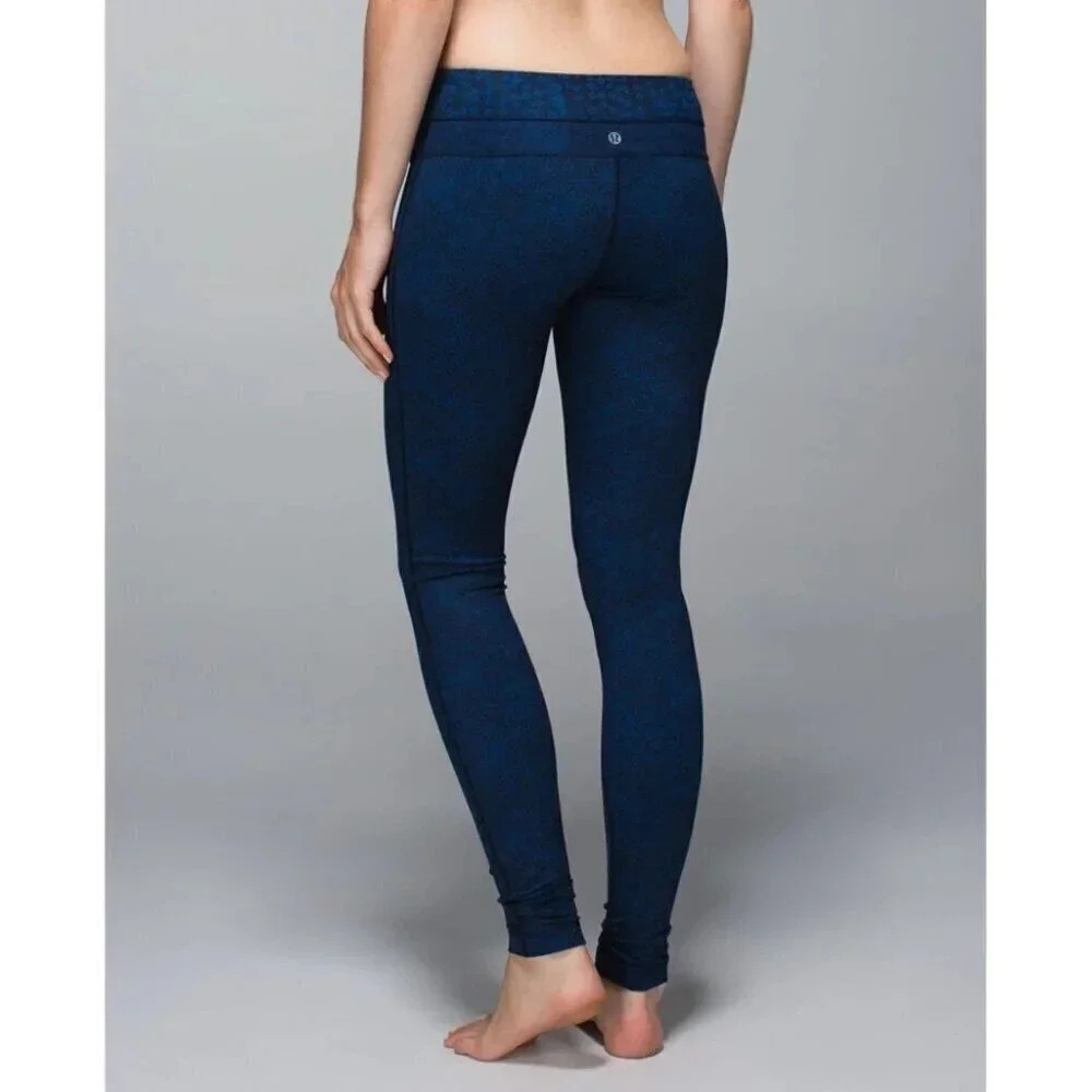 Lululemon  Wunder Groove Pant (Print) Sashico Star Inkwell Rugged Blue | 4